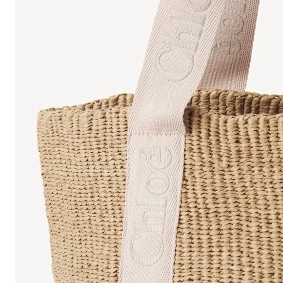 CHLOE Woody raffia tote bag - Picture 6 of 7